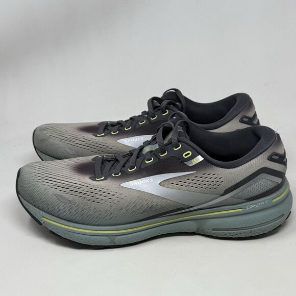 Brooks Ghost 15 Sneakers Shoes Mens 10.5 Gray Green Running Lightweight Shoes - Picture 2 of 16